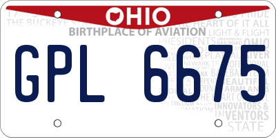OH license plate GPL6675