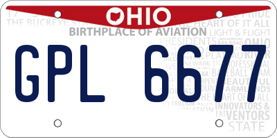 OH license plate GPL6677