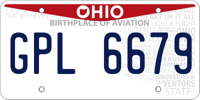 OH license plate GPL6679