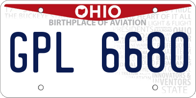 OH license plate GPL6680