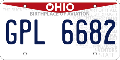 OH license plate GPL6682
