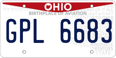 OH license plate GPL6683