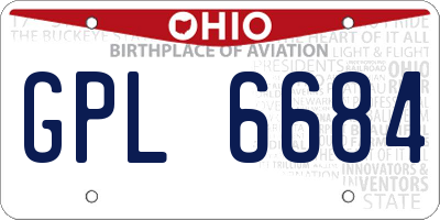 OH license plate GPL6684
