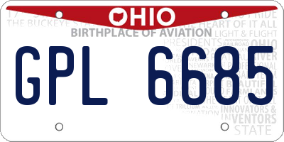 OH license plate GPL6685