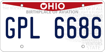 OH license plate GPL6686