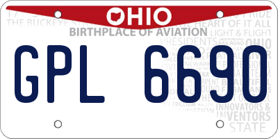 OH license plate GPL6690