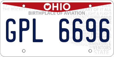 OH license plate GPL6696