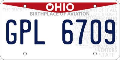 OH license plate GPL6709