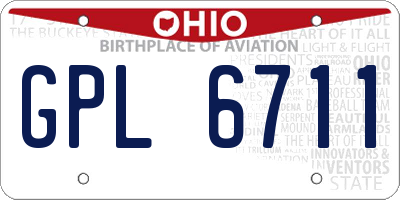 OH license plate GPL6711