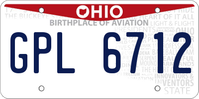 OH license plate GPL6712