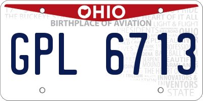 OH license plate GPL6713