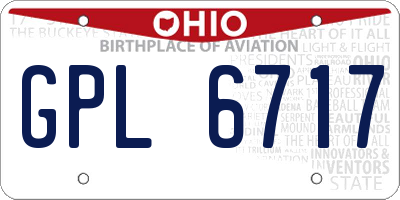 OH license plate GPL6717