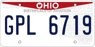 OH license plate GPL6719