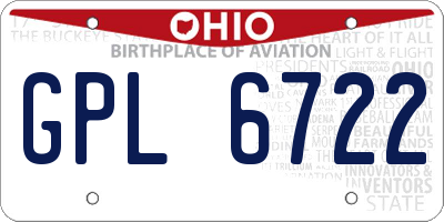 OH license plate GPL6722