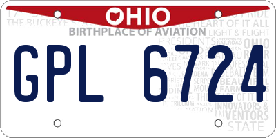 OH license plate GPL6724
