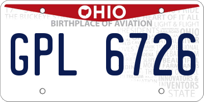 OH license plate GPL6726