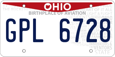 OH license plate GPL6728