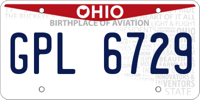 OH license plate GPL6729