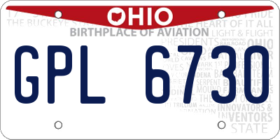 OH license plate GPL6730