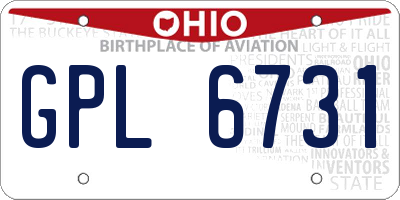 OH license plate GPL6731