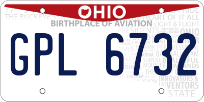 OH license plate GPL6732