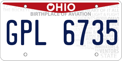 OH license plate GPL6735