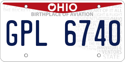 OH license plate GPL6740