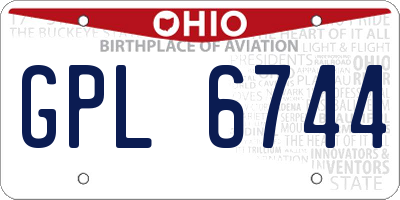 OH license plate GPL6744
