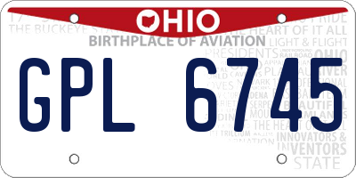 OH license plate GPL6745