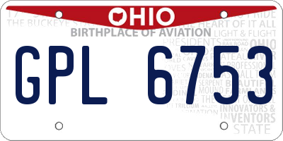 OH license plate GPL6753