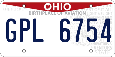 OH license plate GPL6754