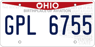 OH license plate GPL6755