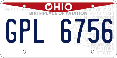 OH license plate GPL6756