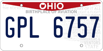 OH license plate GPL6757