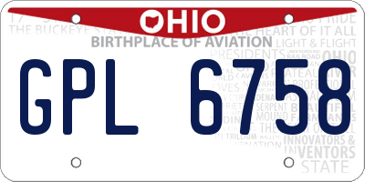 OH license plate GPL6758