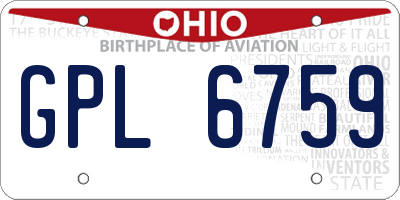 OH license plate GPL6759