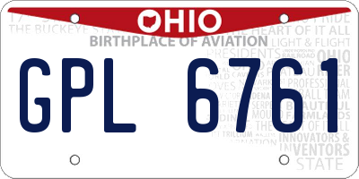 OH license plate GPL6761