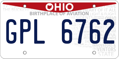 OH license plate GPL6762