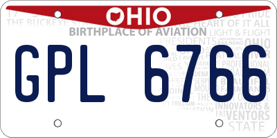 OH license plate GPL6766