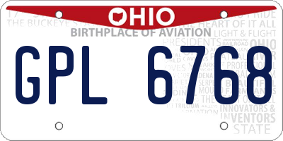 OH license plate GPL6768