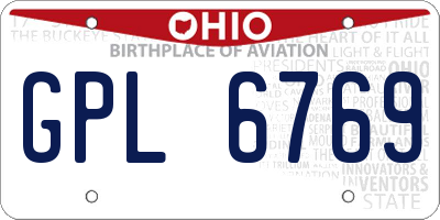 OH license plate GPL6769