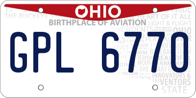 OH license plate GPL6770
