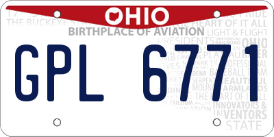 OH license plate GPL6771