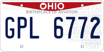OH license plate GPL6772