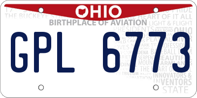 OH license plate GPL6773