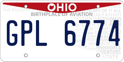 OH license plate GPL6774