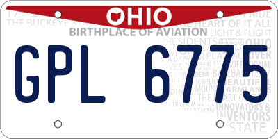 OH license plate GPL6775