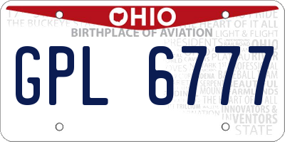 OH license plate GPL6777
