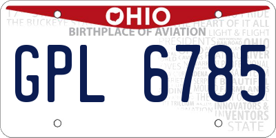 OH license plate GPL6785