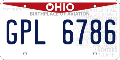 OH license plate GPL6786